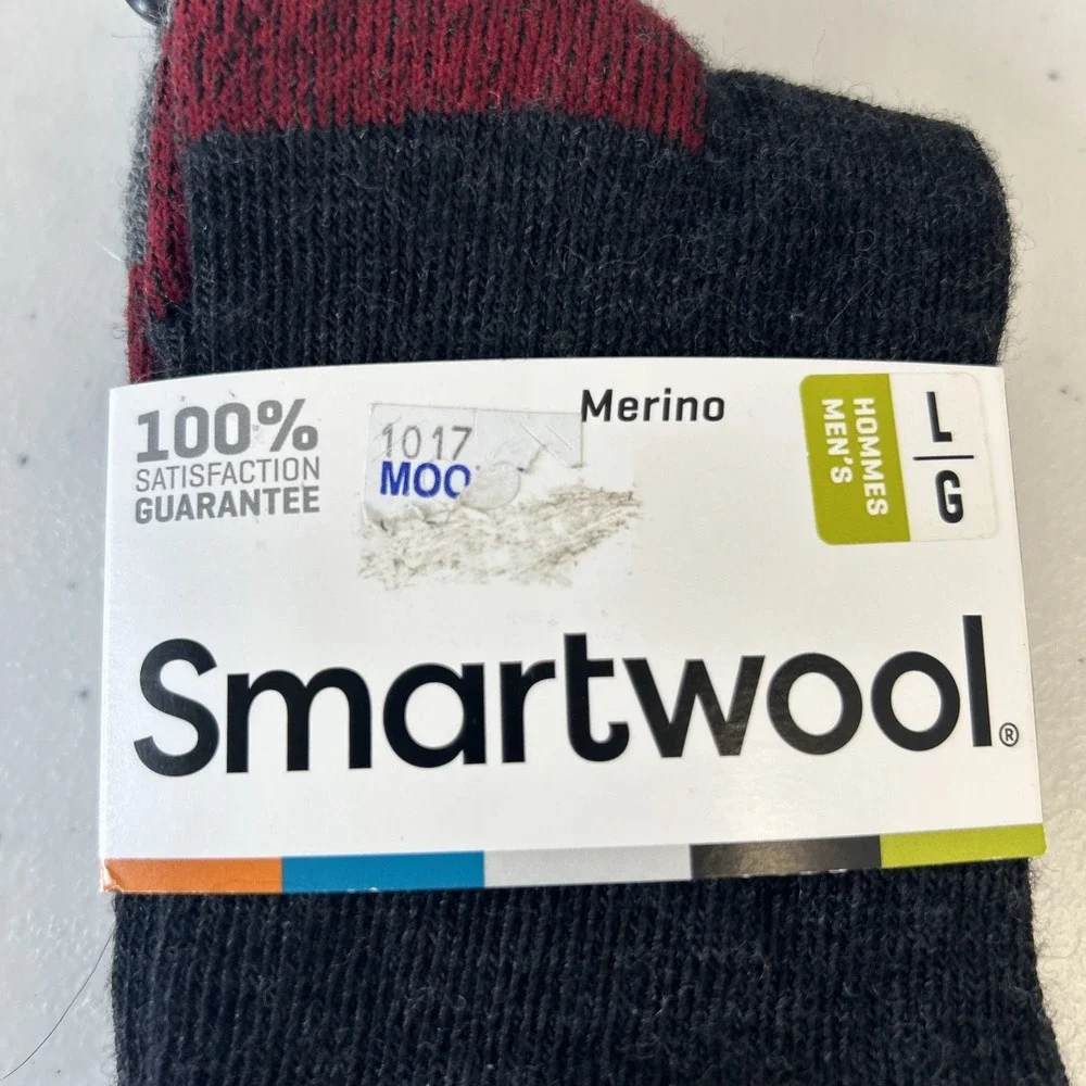 New Smartwool Mens Hiker Street Socks Charcoal Heather Size L Outdoor Merino
